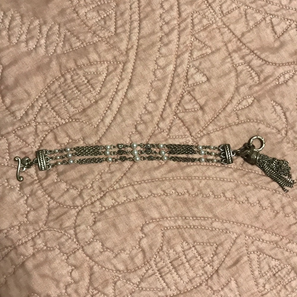 Brighton pearly and hearts tassel bracelet